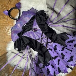 Purple Bat Girl costume with Rhinestone Bling girls size small